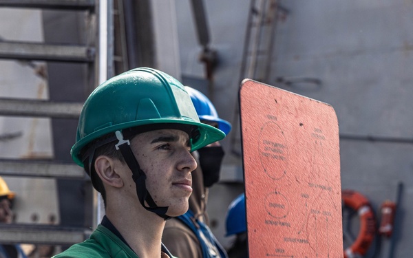 USS Bainbridge Conducts a Replenishment-at-Sea with USNS William McLean