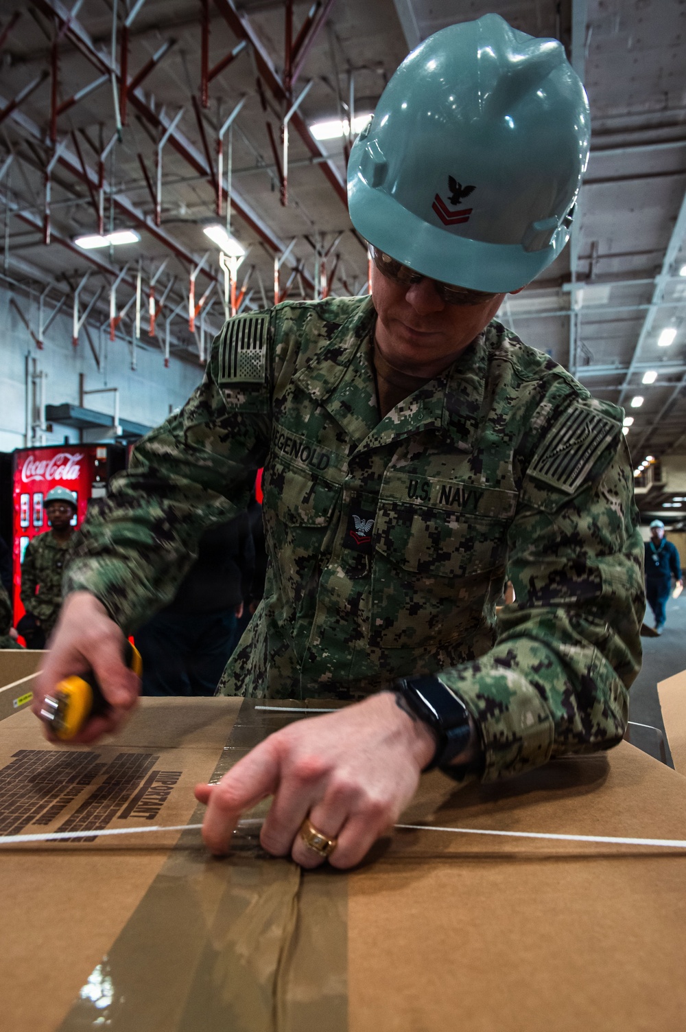 Ronald Reagan Sailors Re-supply Equipment