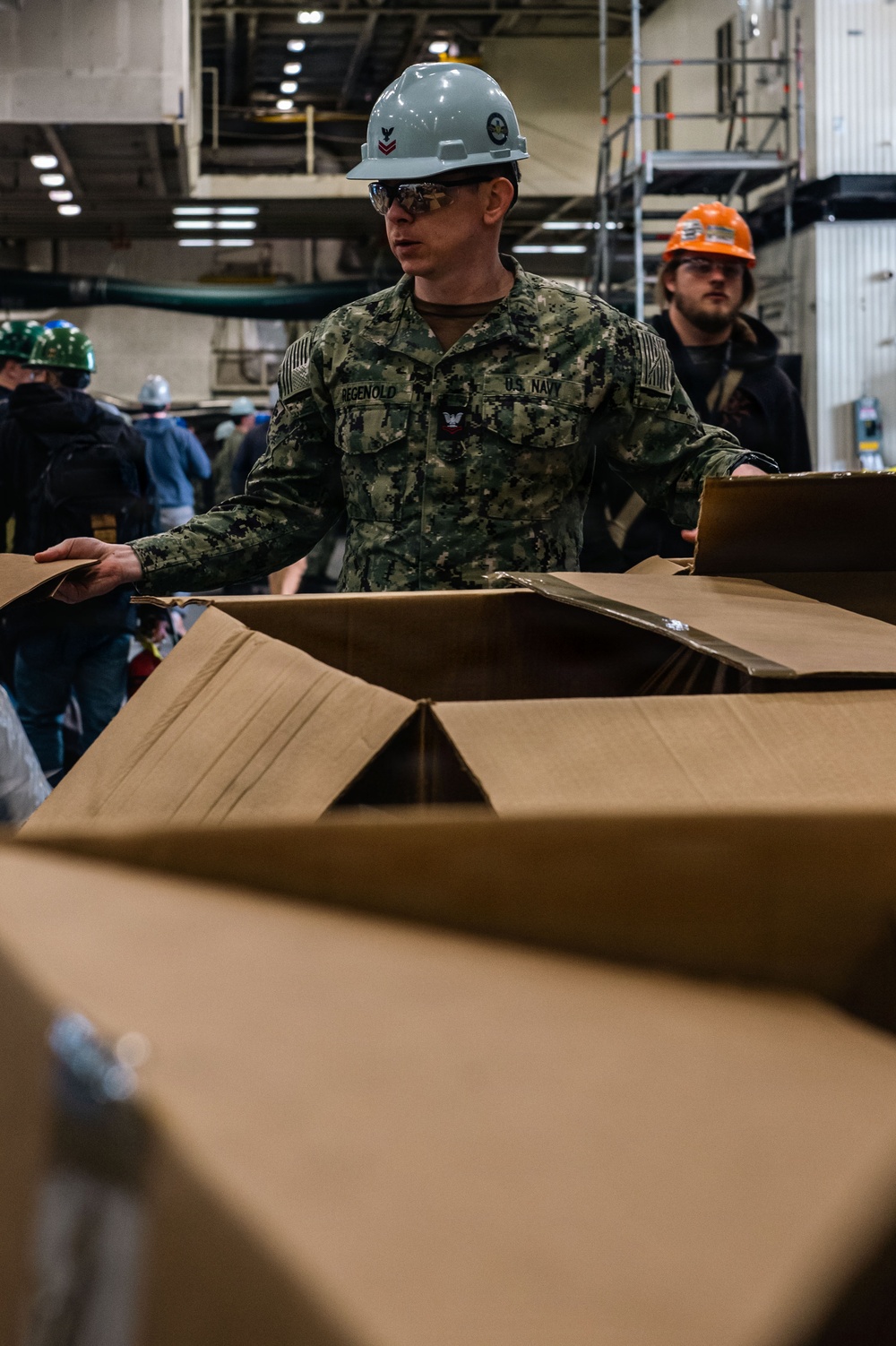 Ronald Reagan Sailors Re-supply Equipment