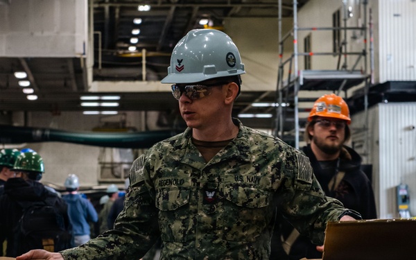 Ronald Reagan Sailors Re-supply Equipment