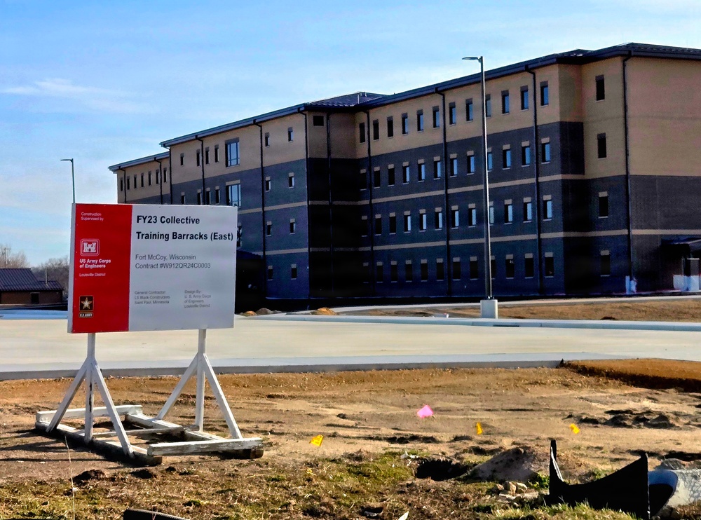 March 2026 construction operations for East Barracks Project at Fort McCoy