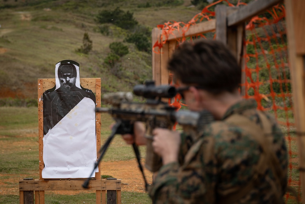 U.S. Marines compete in the Okinawa Intramural Marksmanship Competition at Camp Hansen