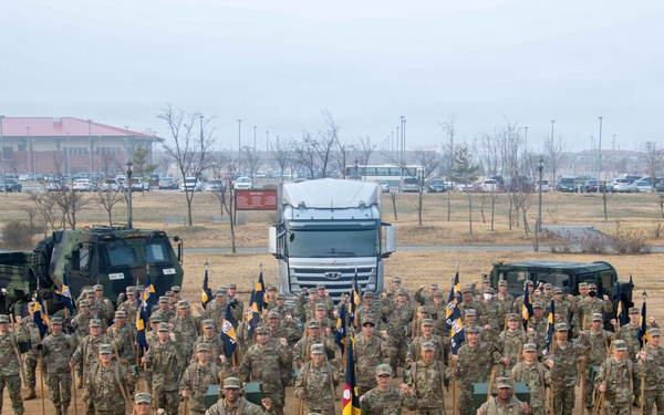 The Korean Service Corps (KSC) Battalion commemorated its 75th anniversary with an A-frame ruck march at Camp Humphreys on Mar. 26, honoring the tool's historical significance.