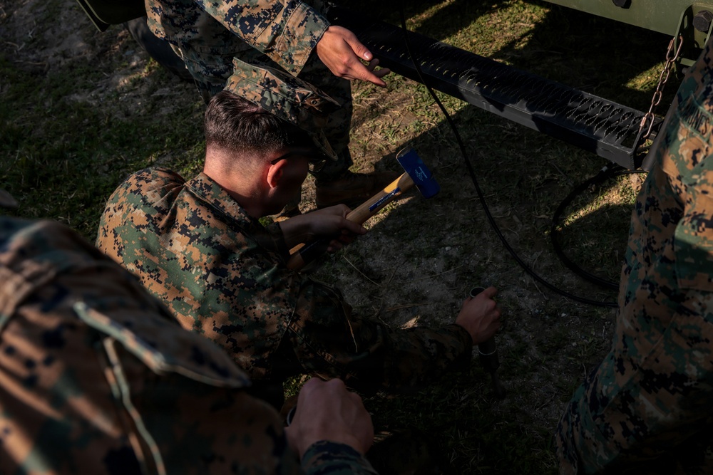 5th Air Naval Gunfire Liaison Company Marines conduct dry close air support training