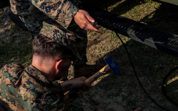 5th Air Naval Gunfire Liaison Company Marines conduct dry close air support training