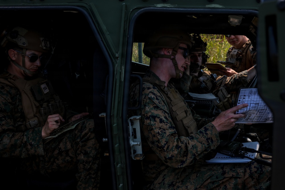 5th Air Naval Gunfire Liaison Company Marines conduct dry close air support training