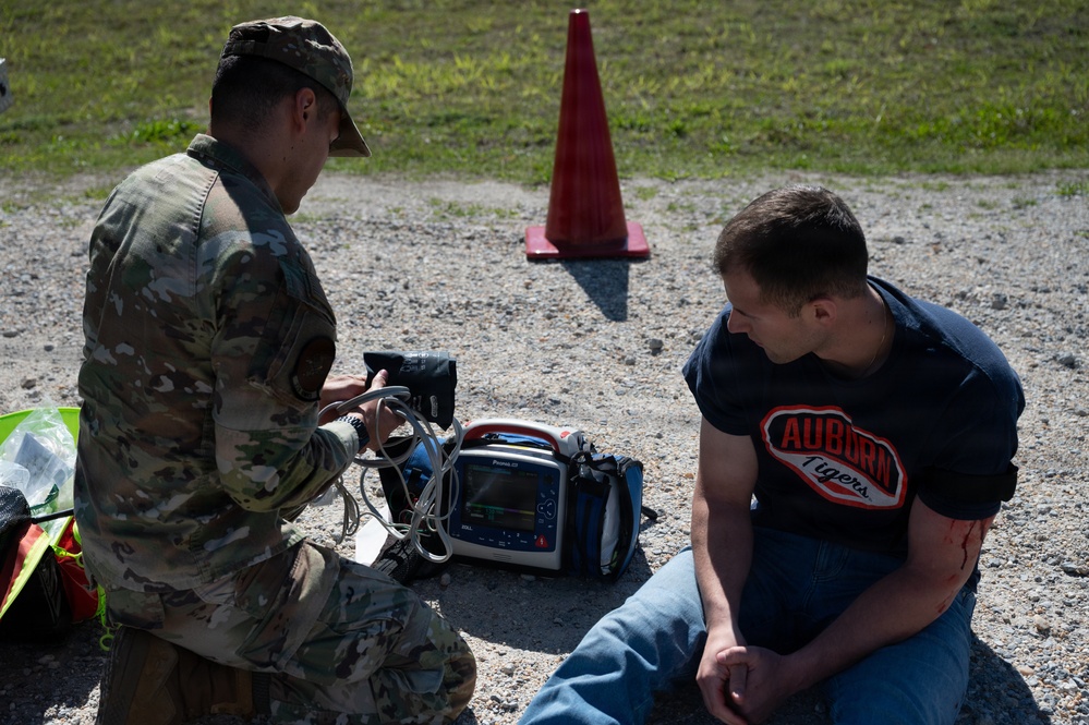 Tyndall Airmen participate during an active shooter exercise