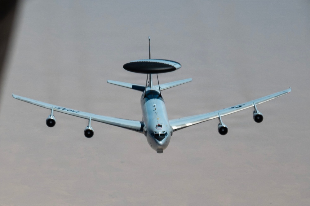 E-3 Sentry flies during Operation Epic Fury