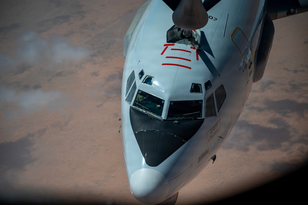 E-3 Sentry flies during Operation Epic Fury