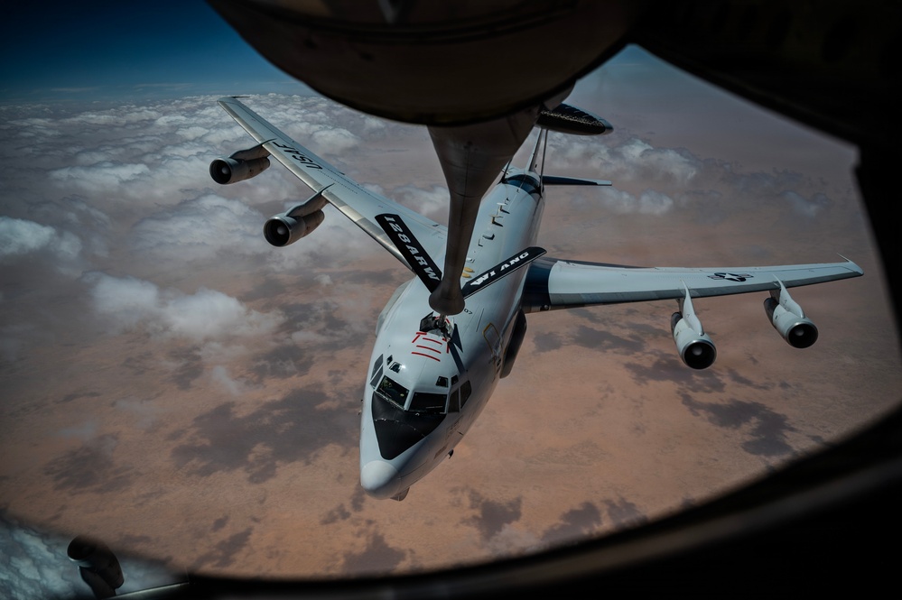 E-3 Sentry flies during Operation Epic Fury