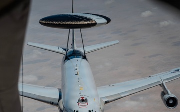E-3 Sentry flies during Operation Epic Fury