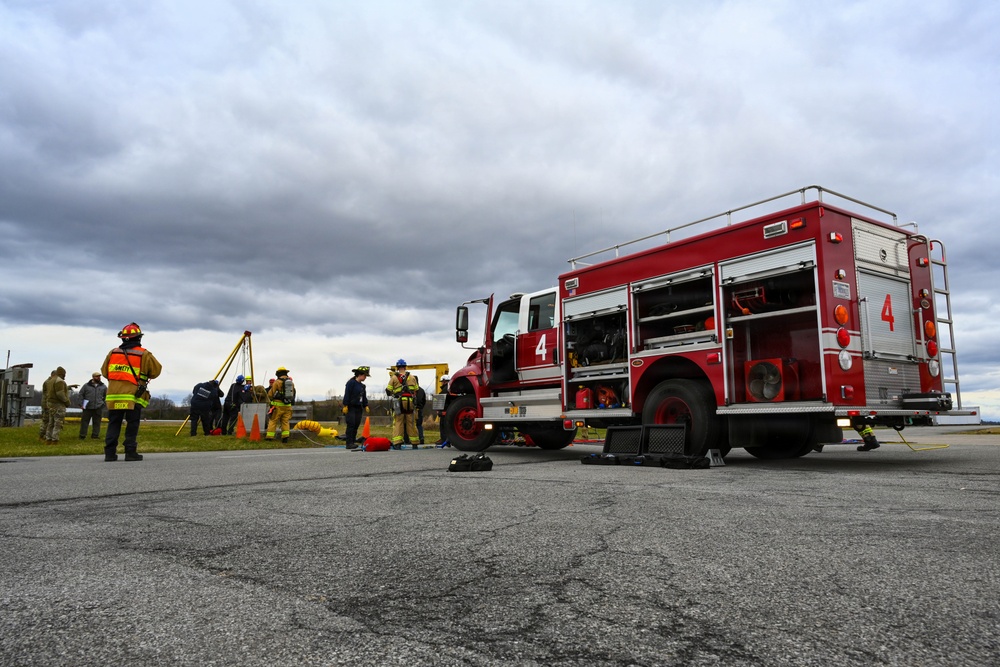 Confined space rescue training at 105 AW