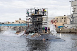Norfolk Naval Shipyard Undocks USS John Warner