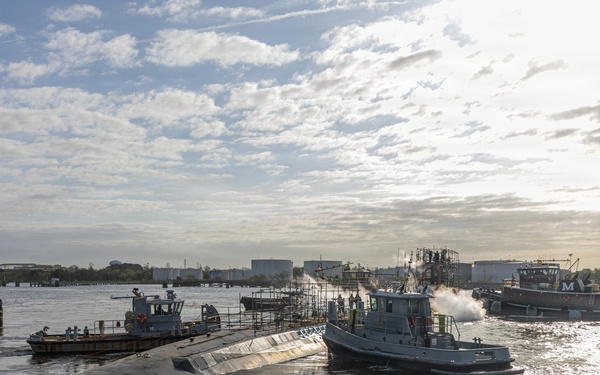 Norfolk Naval Shipyard Undocks USS John Warner