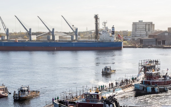 Norfolk Naval Shipyard Undocks USS John Warner