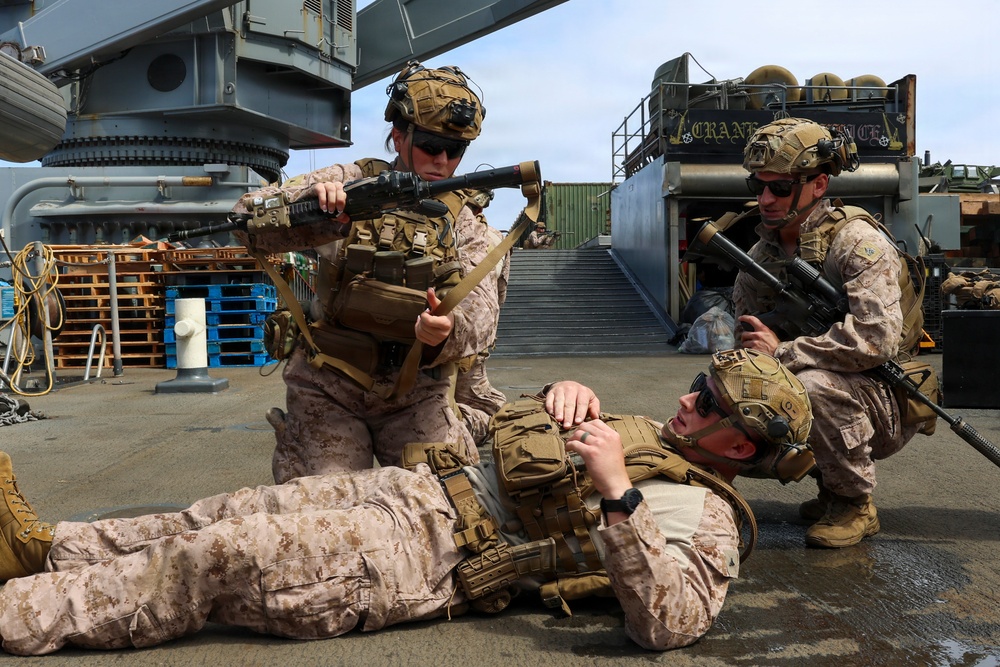 11th MEU Conducts Security, MCMAP Training Aboard Comstock