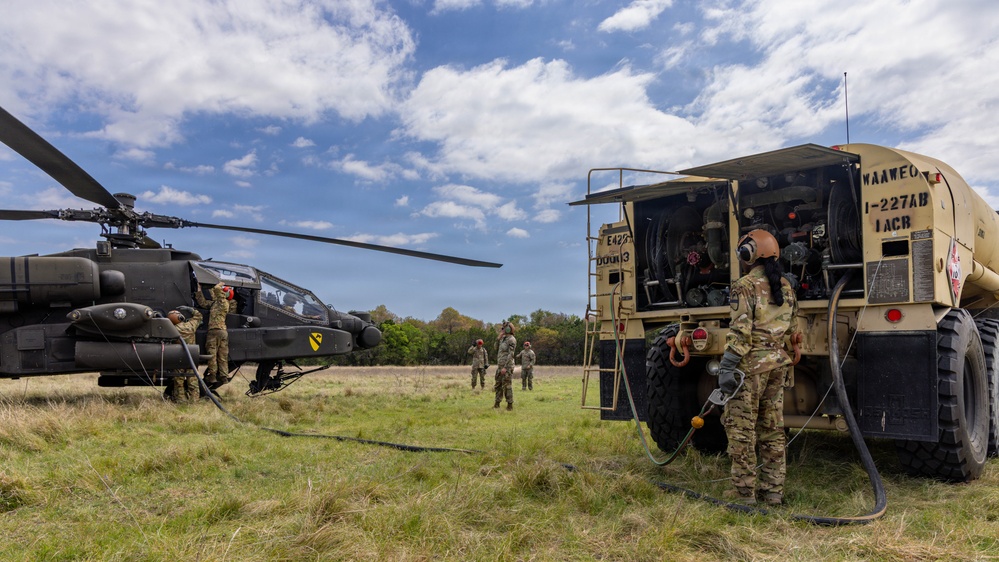 Air Cavalry tests new methods for rapid refueling during aerial gunnery