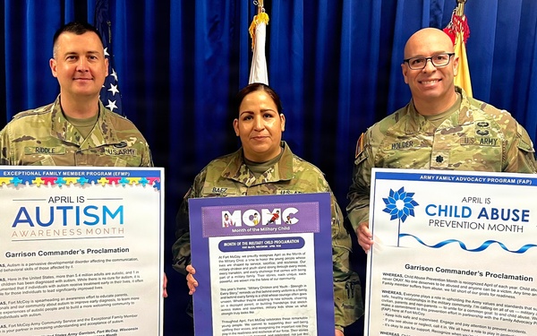 Fort McCoy Garrison command team sign proclamations for April observances