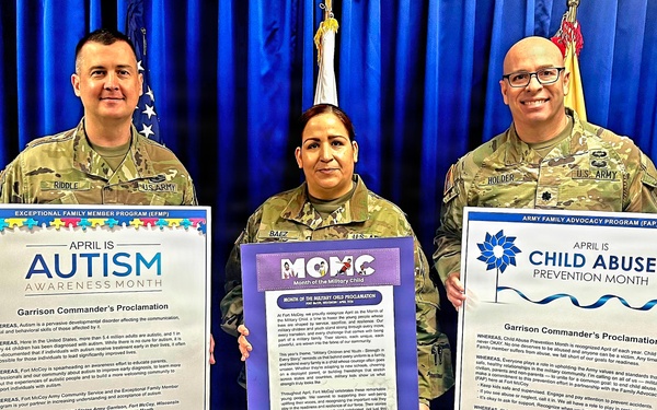 Fort McCoy Garrison command team sign proclamations for April observances