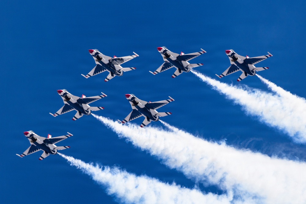 U.S. Air Force Thunderbirds fly over Luke Air Force Base