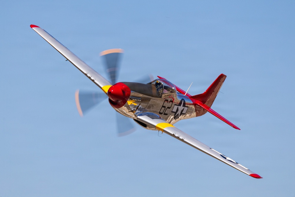A World War II P-51 Mustang flies at Luke Days 2026