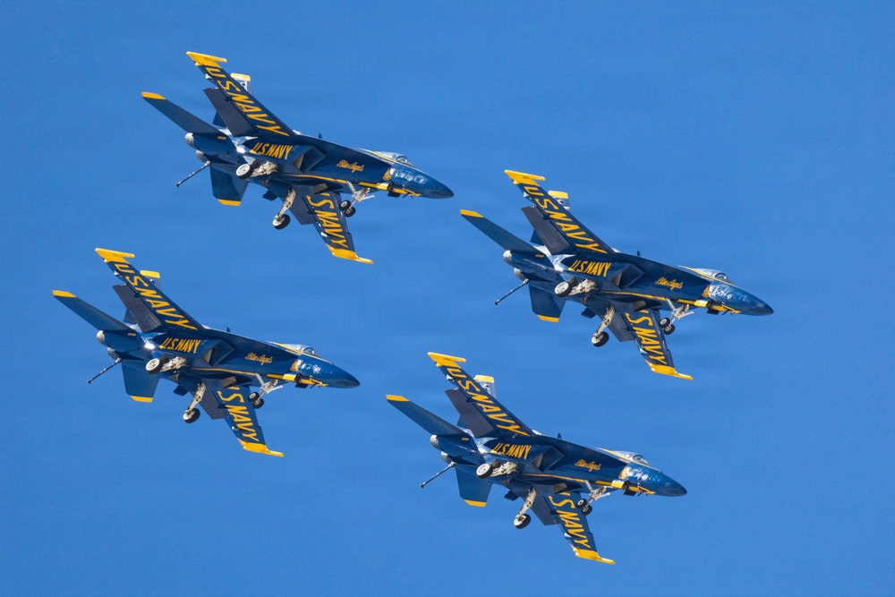 The U.S. Navy Blue Angels fly over Luke Air Force Base