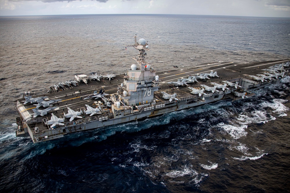 USS Gerald R. Ford (CVN 78) in the Eastern Mediterranean Sea