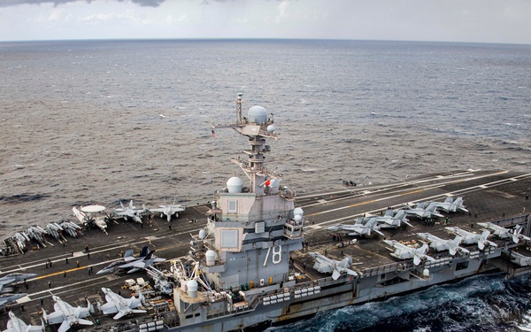 USS Gerald R. Ford (CVN 78) in the Eastern Mediterranean Sea
