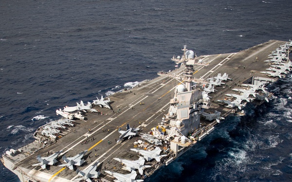 USS Gerald R. Ford (CVN 78) in the Eastern Mediterranean Sea