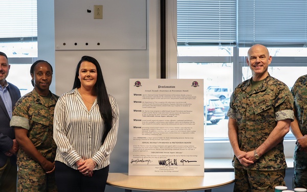 MCRC Commanding General Signs Sexual Assault Prevention Proclamation