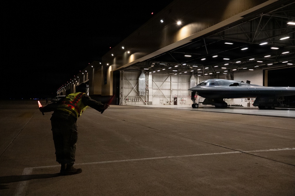 B-2 Spirit stealth bomber departs in support of Operation Epic Fury