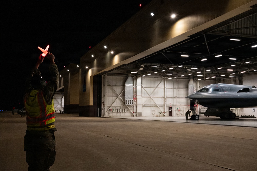 B-2 Spirit stealth bomber departs in support of Operation Epic Fury