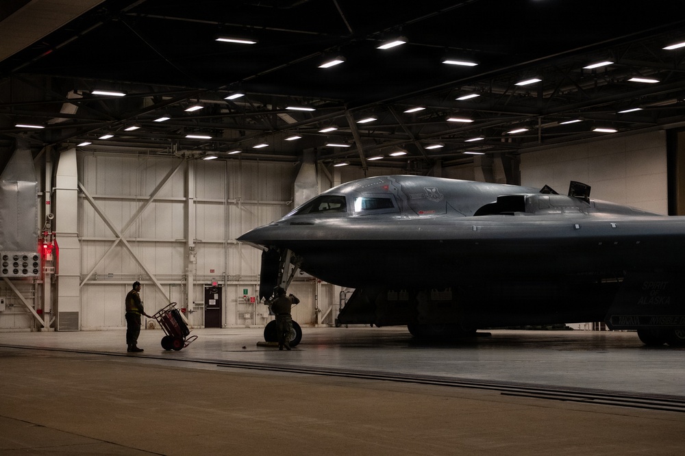 B-2 Spirit stealth bomber departs in support of Operation Epic Fury