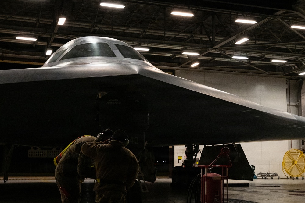 B-2 Spirit stealth bomber departs in support of Operation Epic Fury