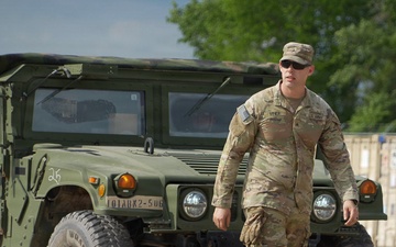101st Division Sustainment Brigade Soldier Conducts Vehicle Movement During JRTC