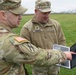 Indiana National Guard soldiers test electronic targets during casualty evacuation training