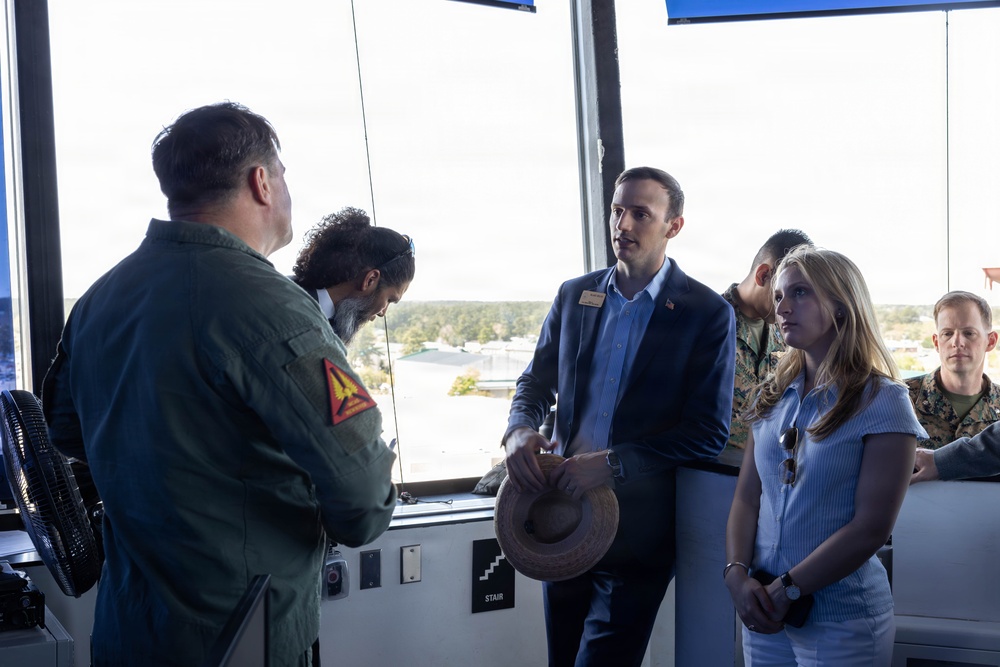 Sen. Budd STAFFDEL Tours MCAS New River Air Traffic Control Tower