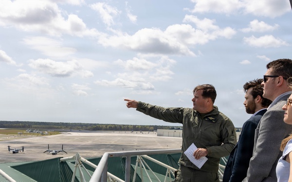 Sen. Budd STAFFDEL Tours MCAS New River Air Traffic Control Tower
