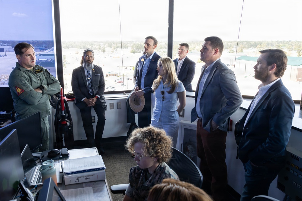 Sen. Budd STAFFDEL Tours MCAS New River Air Traffic Control Tower