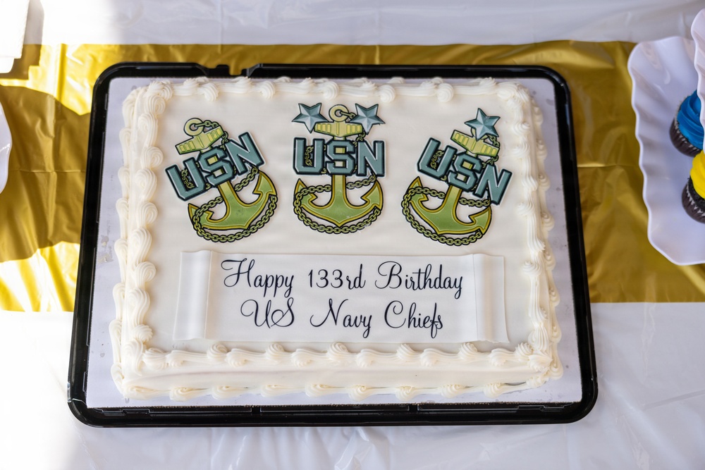 U.S. Sailors with 1st Marine Logistics Group Celebrate 133rd Chief Petty Officer Birthday