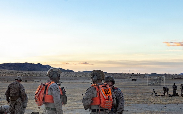 1/2 participates in live fire mortar training