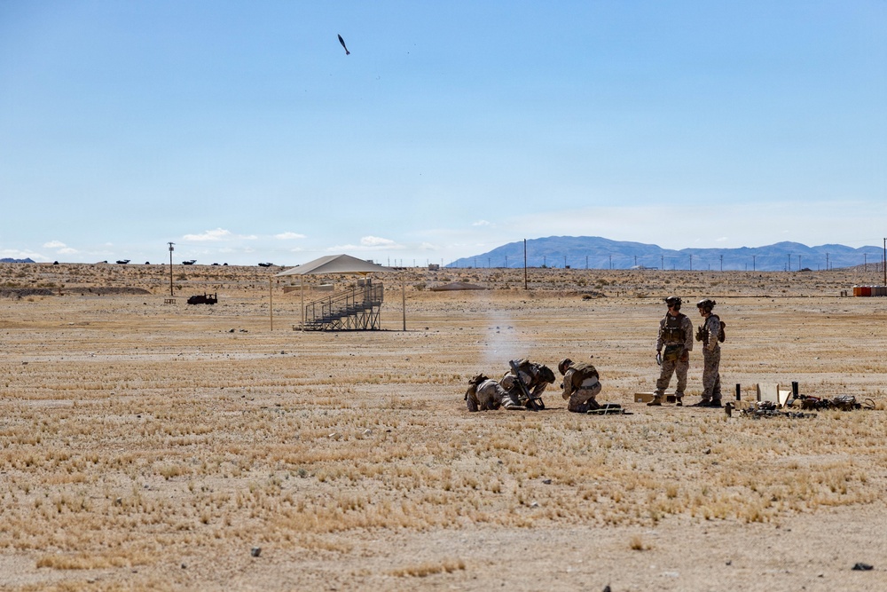 1/2 participates in live fire mortar training