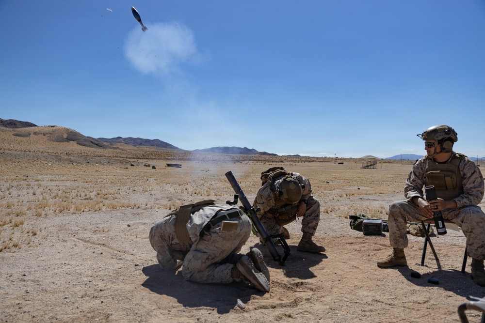 1/2 participates in live fire mortar training