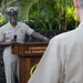 U.S. Pacific Fleet Master Chief Don Davis delivers remarks during the chief petty officer birthday celebration ceremony