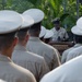 U.S. Pacific Fleet Master Chief Don Davis delivers remarks during the chief petty officer birthday celebration ceremony