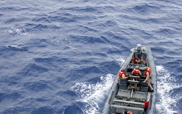 11th MEU Marines &amp; Sailors Conduct RHIB Operations aboard USS Portland