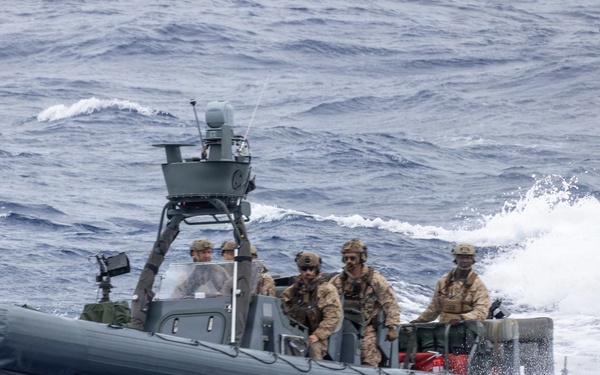 11th MEU Marines &amp; Sailors Conduct RHIB Operations aboard USS Portland