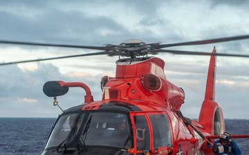USCGC Midgett (WMSL 757) conducts night flight operations