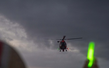 USCGC Midgett (WMSL 757) conducts night flight operations