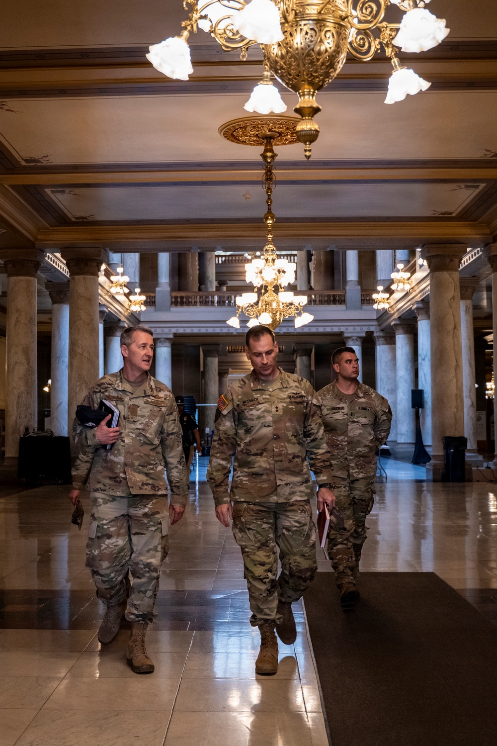 Chief of the National Guard Bureau meets with Indiana governor at Statehouse